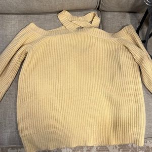 Pale yellow cut out sweater